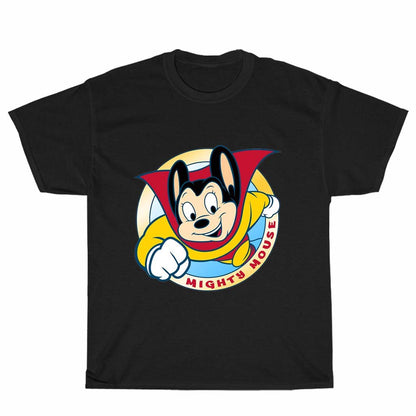 Mighty Mouse Cartoon Retro Logo Unisex Men's T Shirt Size S to 3XL
