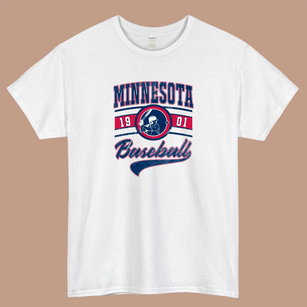 Minnesota Baseball Logo Mens Unisex Short Sleeve T-Shirt Size S-3XL - P