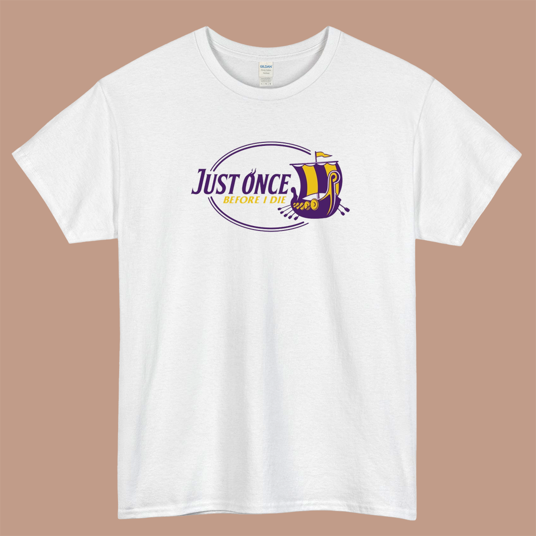 Minnesota Vikings - Just Once Logo Mens Unisex Short Sleeve T-Shirt Size S-3XL - P