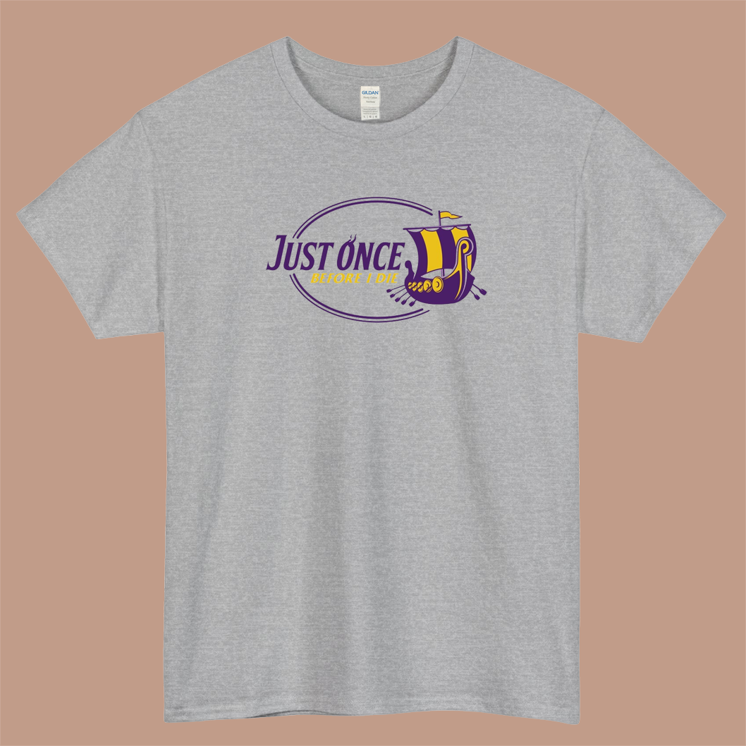 Minnesota Vikings - Just Once Logo Mens Unisex Short Sleeve T-Shirt Size S-3XL - P