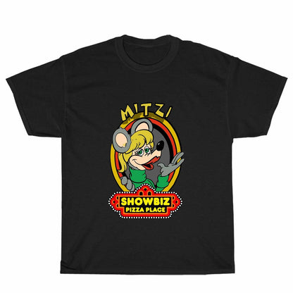 Mitzi Mozzarella Showbiz Pizza Logo Men's Unisex T Shirt Size S to 3XL