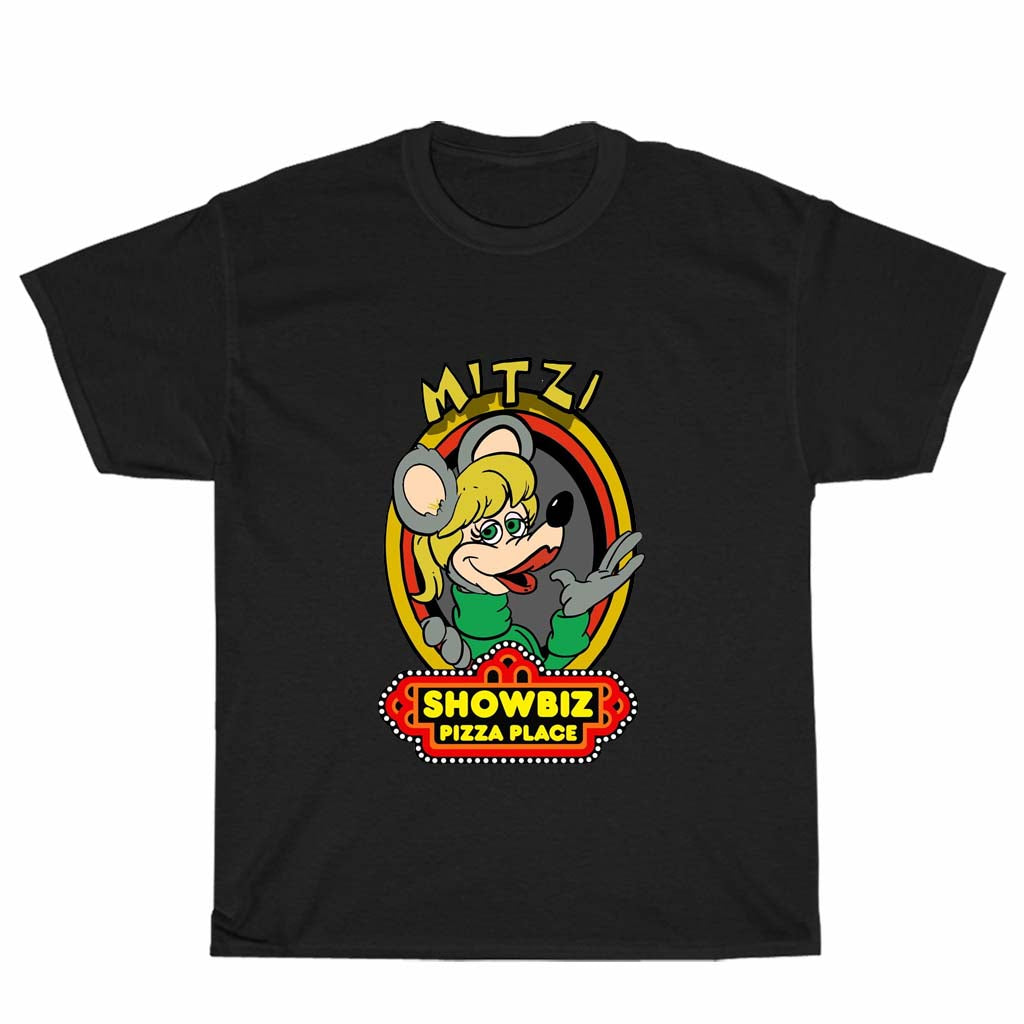 Mitzi Mozzarella Showbiz Pizza Logo Men's Unisex T Shirt Size S to 3XL