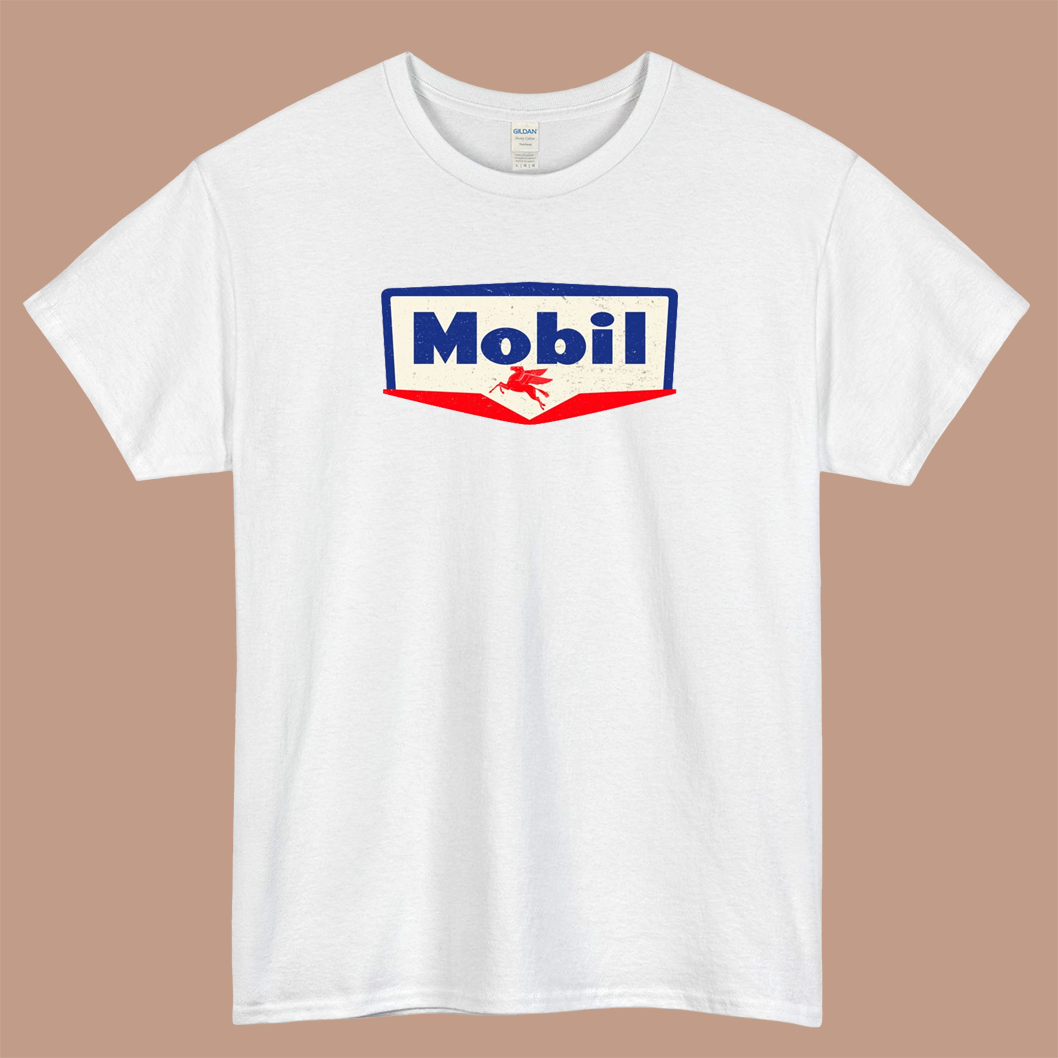 Mobil oil Vintage sign Logo Mens Unisex Short Sleeve T-Shirt Size S-3XL - P