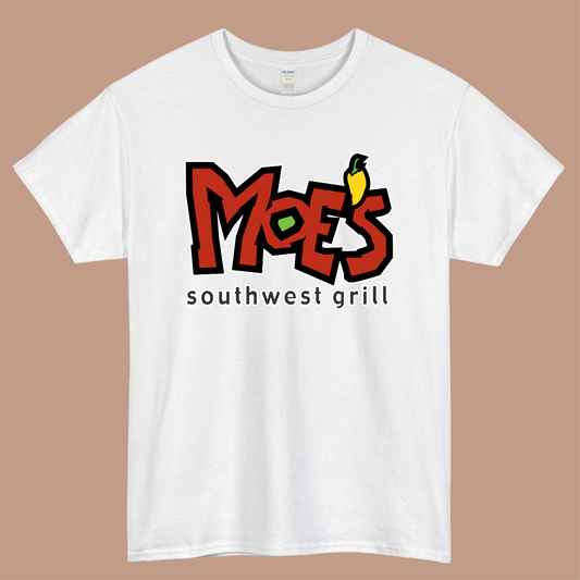 Moe's Southwest Grill Logo Mens Unisex Short Sleeve White T-Shirt Size S-3XL