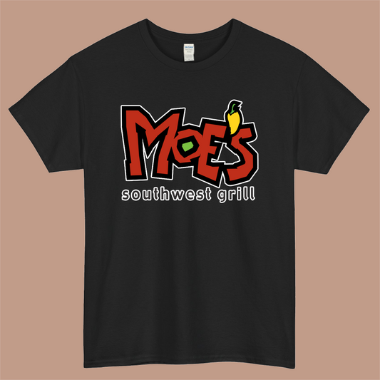Moe's Southwest Grill Logo Mens Unisex Short Sleeve Black T-Shirt Size S-3XL