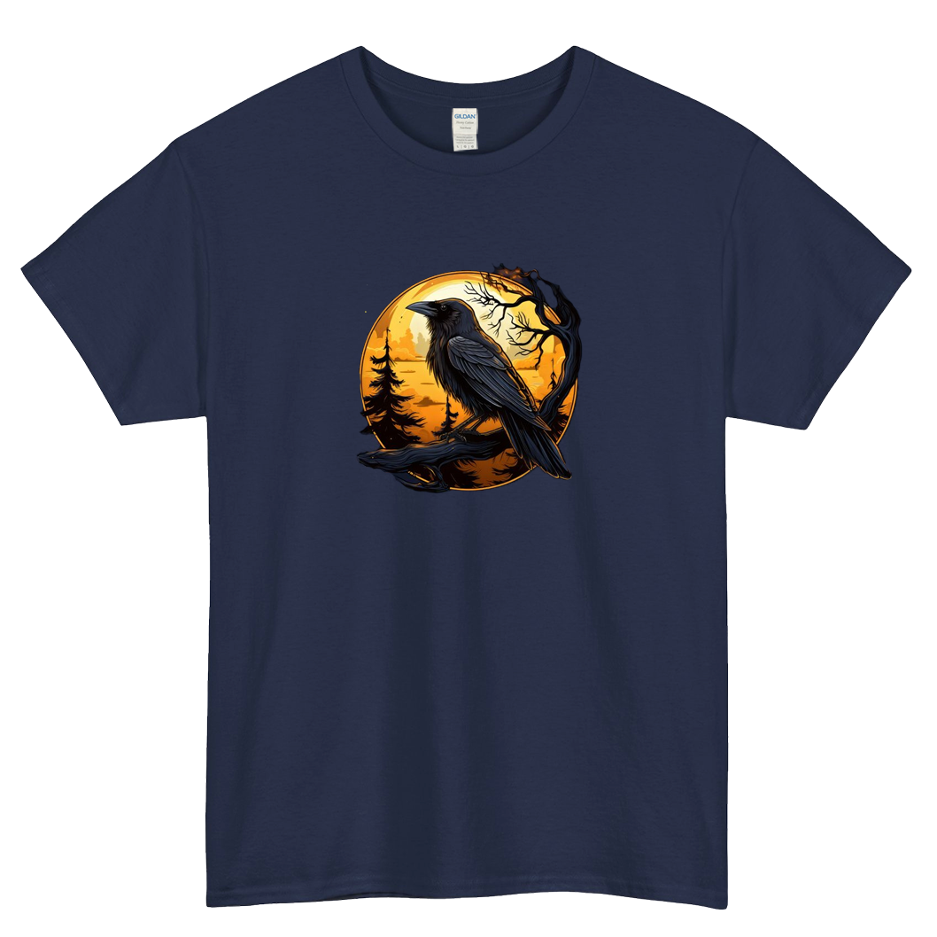 Mystic Black Crow Artwork Full Moon logo short slevee t shirt SIZE S-3XL -P