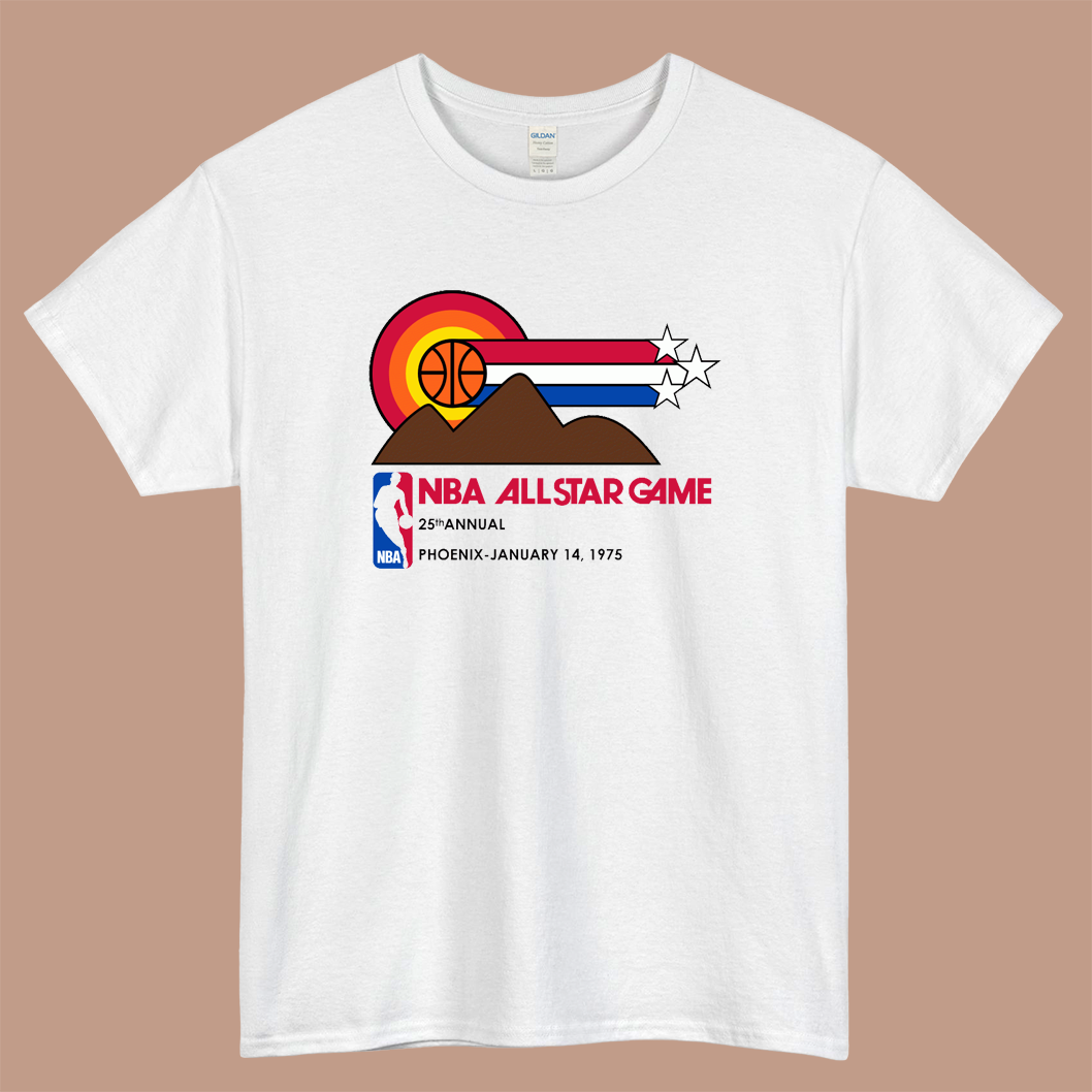 NBA All Star Game 1974 Logo Mens Unisex Short Sleeve White T-Shirt Size S-3XL