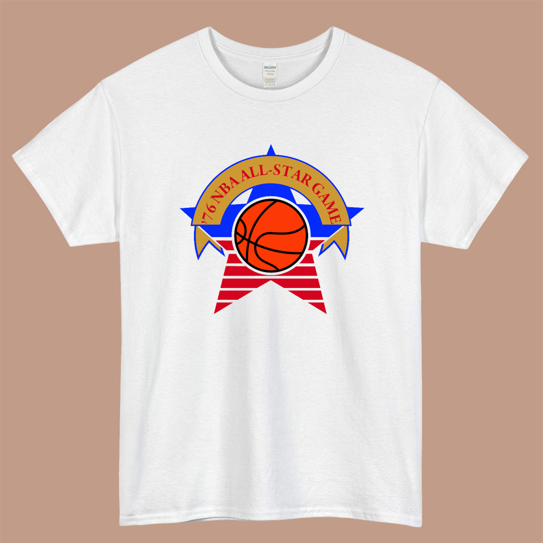 NBA All Star Game 1975 Logo Mens Unisex Short Sleeve White T-Shirt Size S-3XL