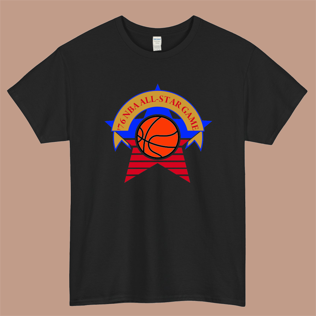 NBA All Star Game 1975 Logo Mens Unisex Short Sleeve Black T-Shirt Size S-3XL