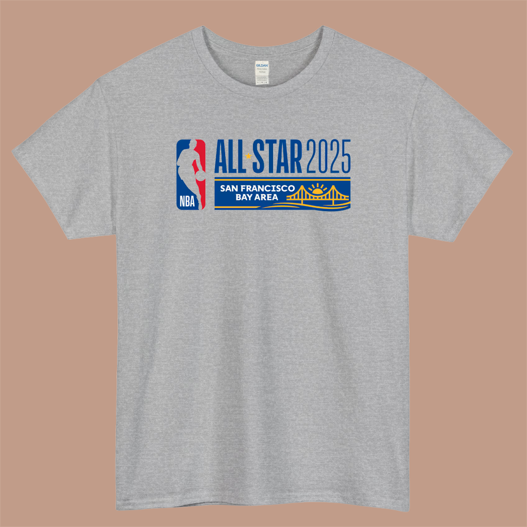 NBA All Star Game 2025 Logo Mens Unisex Short Sleeve Gray T-Shirt Size S-3XL