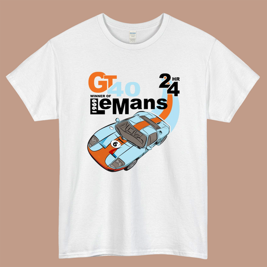 NEW Classic Ford GT40 Logo Mens Unisex Short Sleeve White T-Shirt Size S-3XL