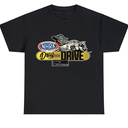 NHRA Drag Racing And Drive Logo Men's Unisex T Shirt Size S to 3XL