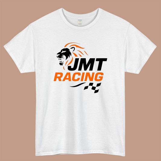Nascar JMT Racing Logo Mens Unisex Short Sleeve White T-Shirt Size S-3XL