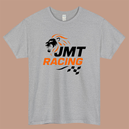 Nascar JMT Racing Logo Mens Unisex Short Sleeve Gray T-Shirt Size S-3XL