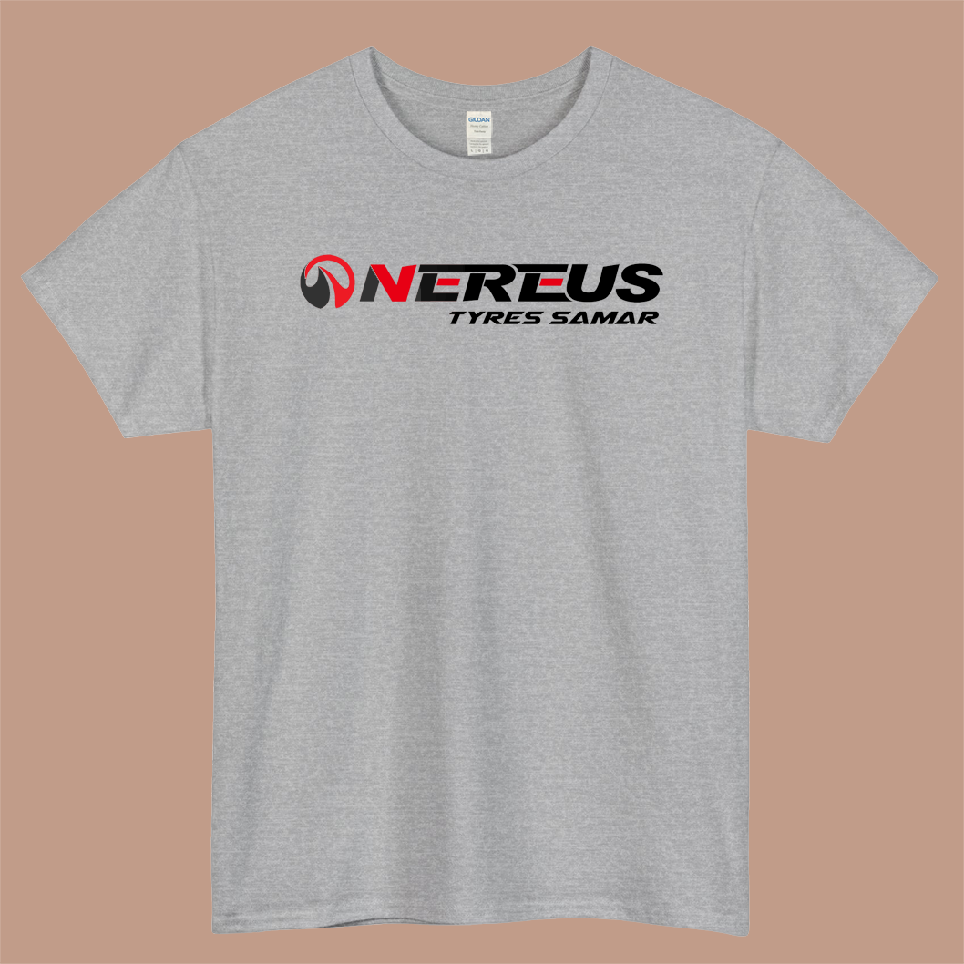 Nereus Tyres Logo Mens Unisex Short Sleeve Gray T-Shirt Size S-3XL