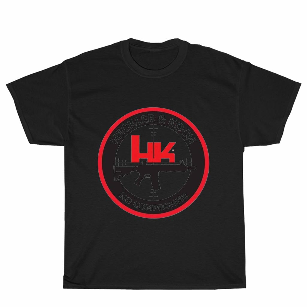 New Heckler & Koch HK Firearms Guns Logo White T-Shirt USA Funny Logo Unisex Men's T Shirt Size S to 3XL