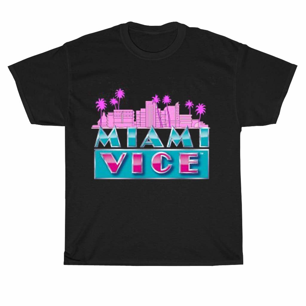 New MIAMI VICE Classic TV Series Don Johnson Logo Unisex Men's T Shirt Size S to 3XL
