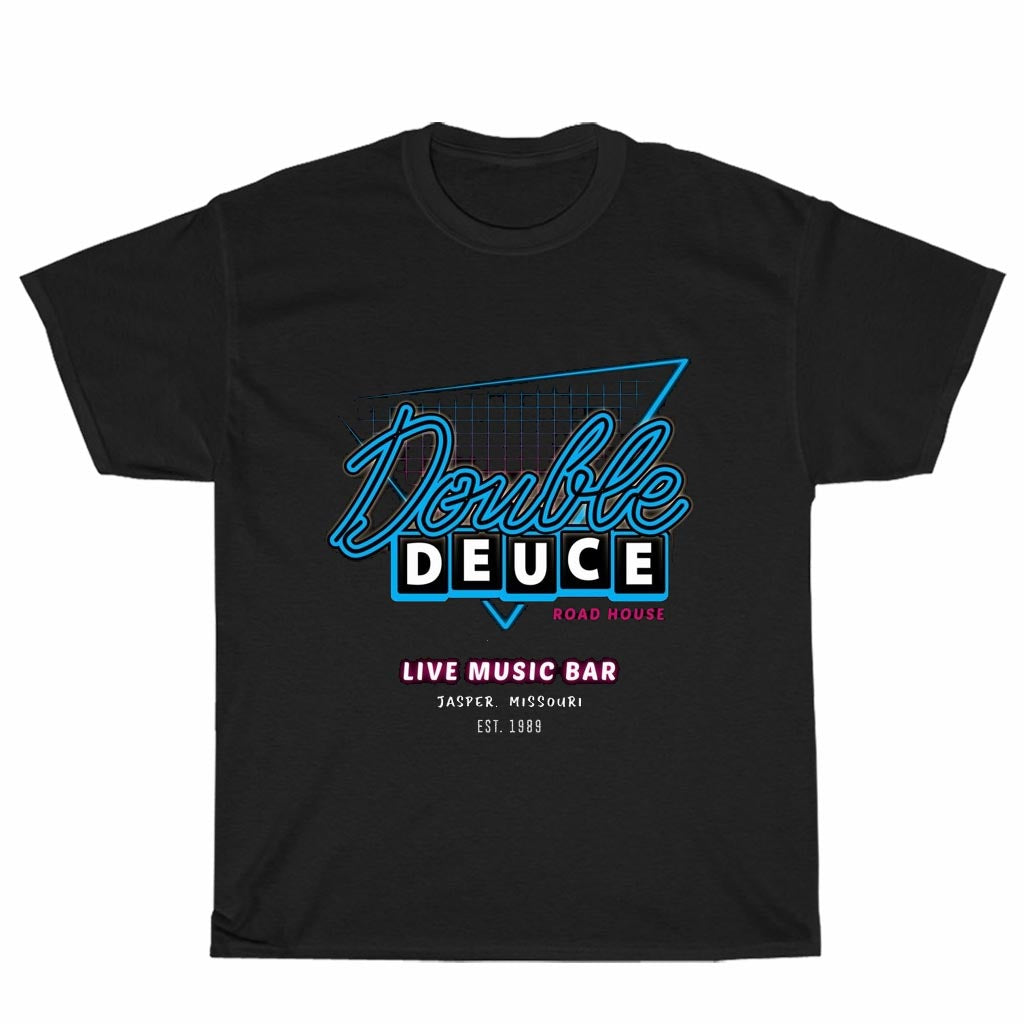 New Road House Movie Double Deuce Logo Black T-shirt Logo Unisex Men's T Shirt Size S to 3XL