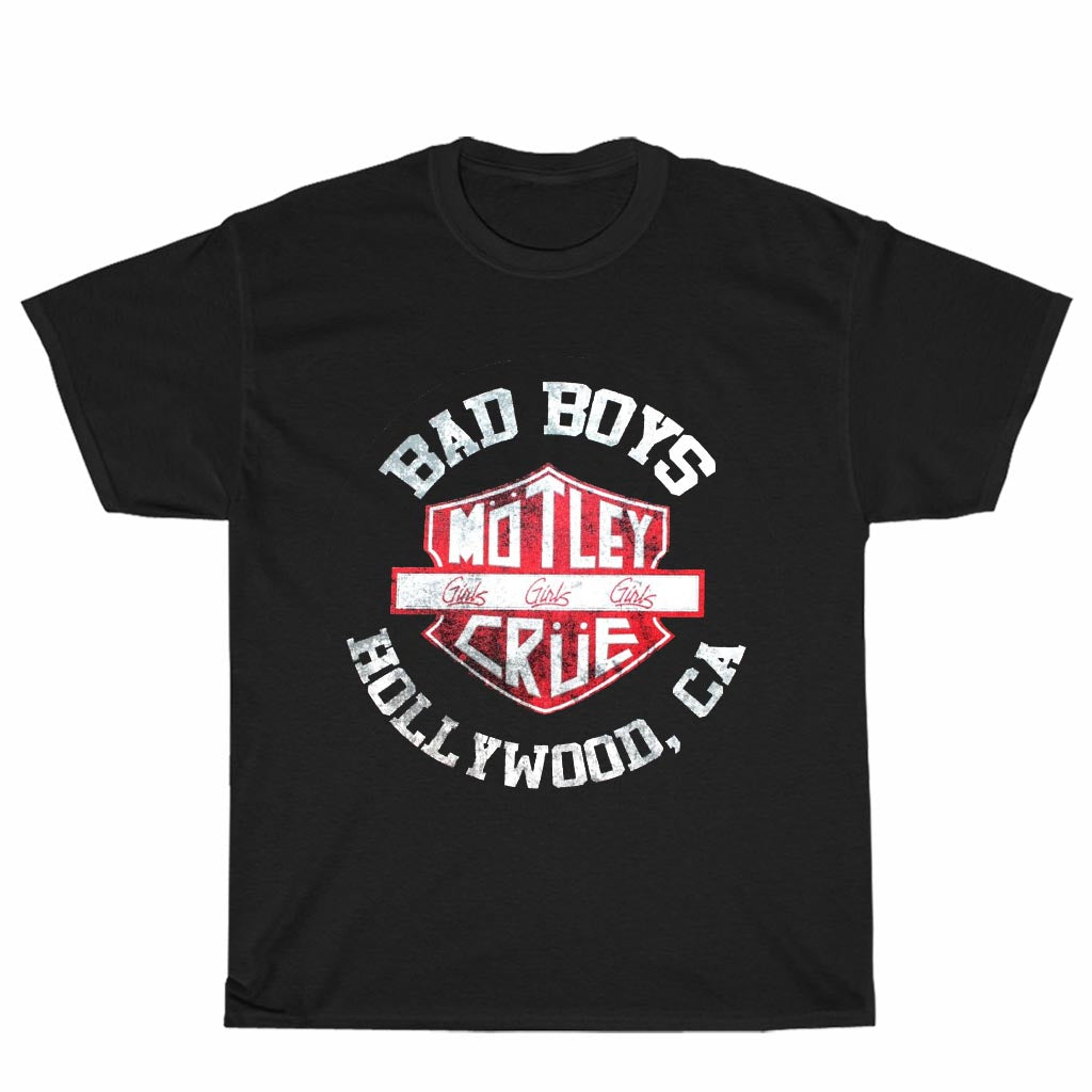 New Shirt Bad Boys Motley Crue Logo Unisex Men's T Shirt Size S to 3XL