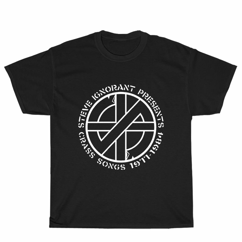 New Shirt CRASS Songs Steve Ignorant Presents Logo Unisex Men's T Shirt Size S to 3XL