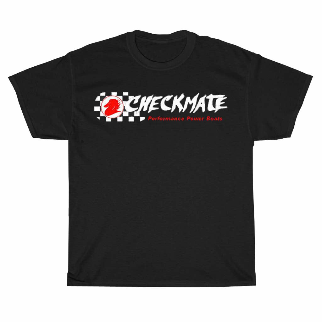 New Shirt  Checkmate Boats Logo Unisex Men's T Shirt Size S to 3XL