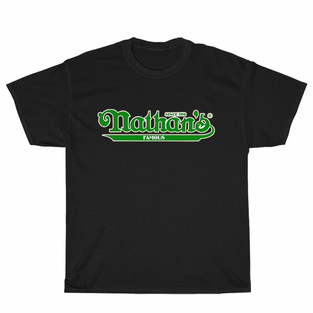 New Shirt Nathan's Hot Dog Logo Unisex Men's T Shirt Size S to 3XL