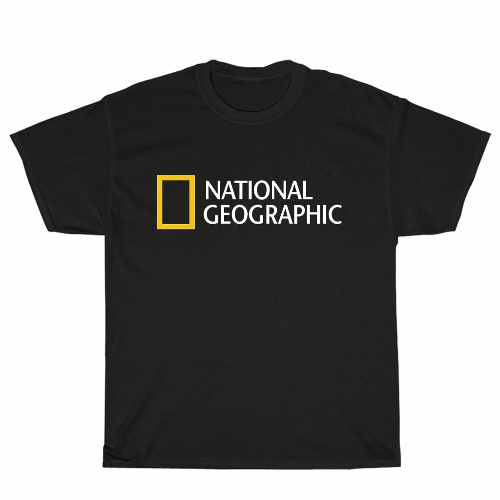 New Shirt National Geographic Logo Unisex Men's T Shirt Size S to 3XL