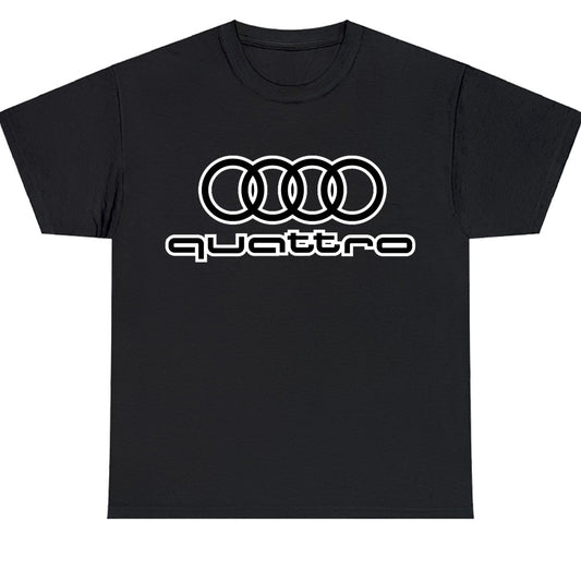 New Audi Quattro Logo Men's Unisex T Shirt Size S to 3XL
