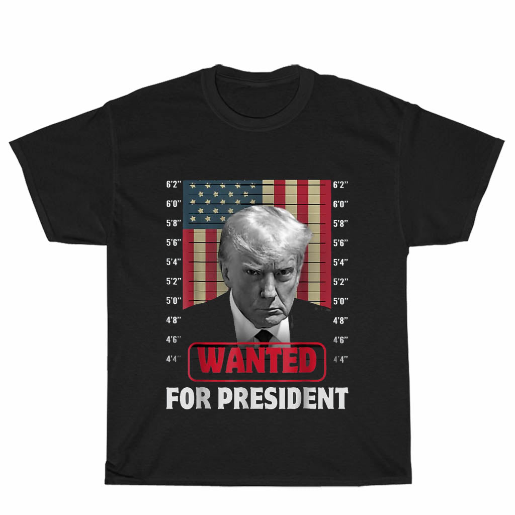 New donald trump Wanted for President Logo Unisex Men's T Shirt Size S to 3XL