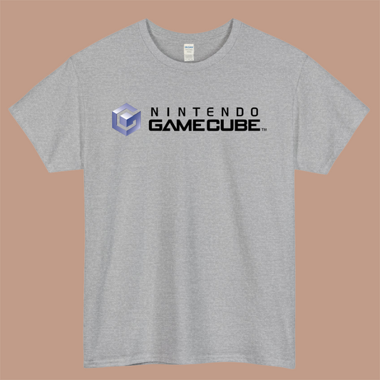 Nintendo Gamecube Logo Mens Unisex Short Sleeve Gray T-Shirt Size S-3XL
