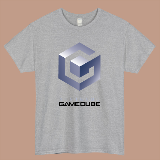 Nintendo Gamecube Classic Logo Mens Unisex Short Sleeve Gray T-Shirt Size S-3XL