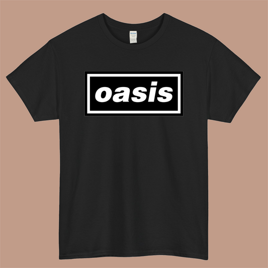 OASIS Band Logo Mens Unisex Short Sleeve Black T-Shirt Size S-3XL