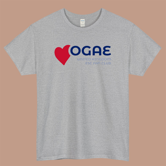 OGAE UK - ESC Logo Mens Unisex Short Sleeve Gray T-Shirt Size S-3XL