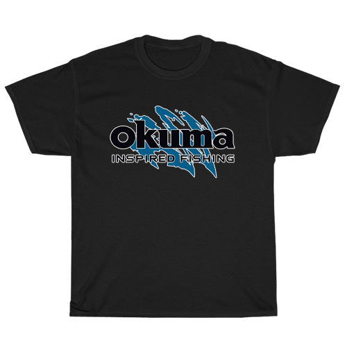 OKUMA Fishing logo Mens Unisex Short Sleeve Black T-Shirt Size S-3XL