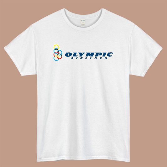 Olympics Airline Logo Mens Unisex Short Sleeve White T-Shirt Size S-3XL
