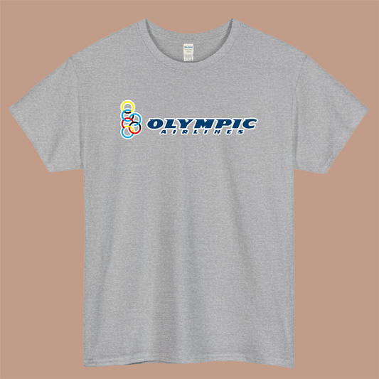 Olympics Airline Logo Mens Unisex Short Sleeve Gray T-Shirt Size S-3XL