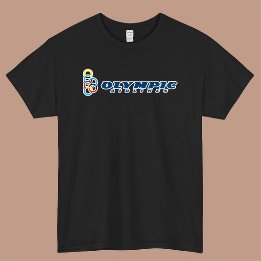 Olympics Airline Logo Mens Unisex Short Sleeve Black T-Shirt Size S-3XL