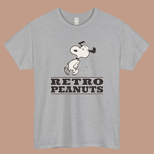 PEANUTS UT Logo Mens Unisex Short Sleeve Gray T-Shirt Size S-3XL