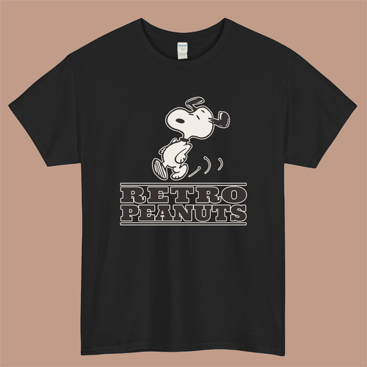 PEANUTS UT Logo Mens Unisex Short Sleeve Black T-Shirt Size S-3XL