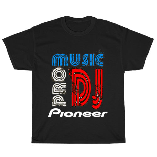 PIONEER Pro DJ TEXT Logo Mens Unisex Short Sleeve Black T-Shirt Size S-3XL