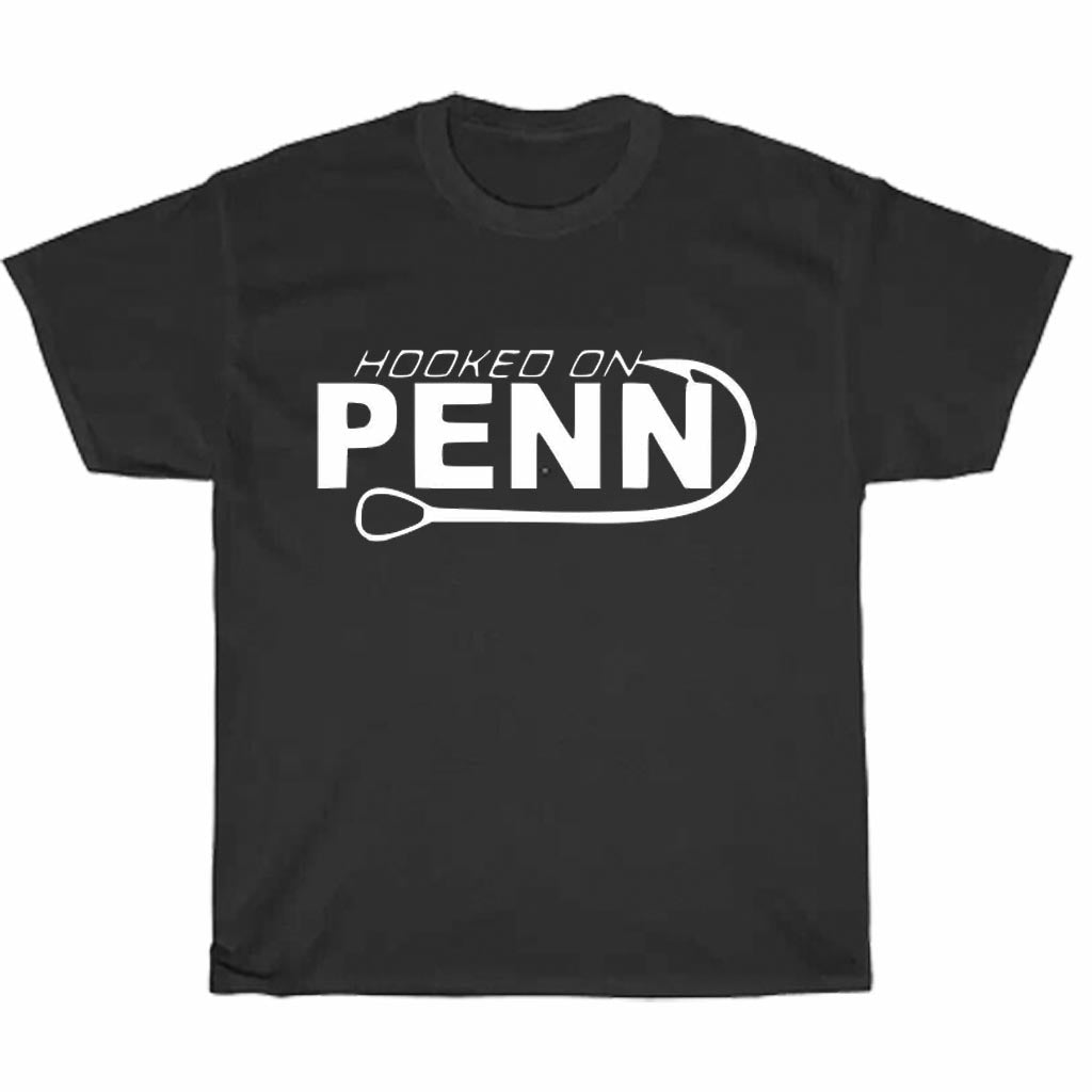 Penn Hooked On Logo Men's Unisex T Shirt Size S to 3XL
