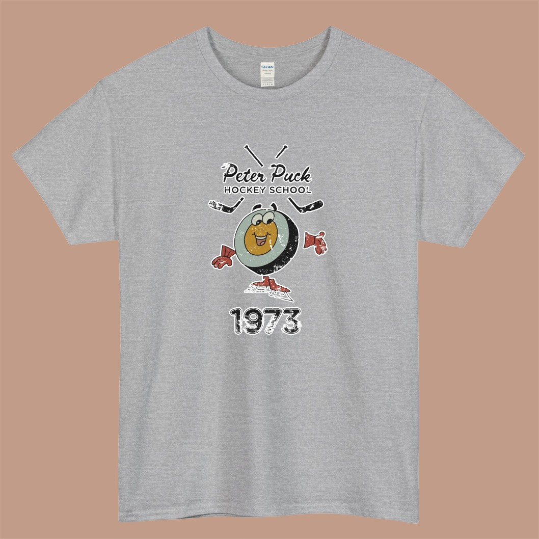 Peter Puck School of Hockey Logo Mens Unisex Short Sleeve T-Shirt Size S-3XL - P
