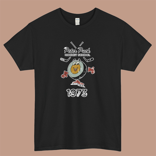 Peter Puck School of Hockey Logo Mens Unisex Short Sleeve T-Shirt Size S-3XL - P