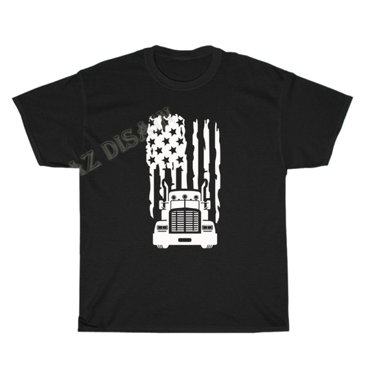 Peterbilt American Flag Trucker Logo Men's Unisex T Shirt Size S to 3XL