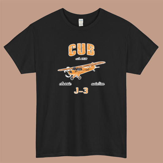 Piper J-3 Cub Classic Aviation Vintage 1938 Logo Mens Unisex Short Sleeve T-Shirt Size S-3XL - P