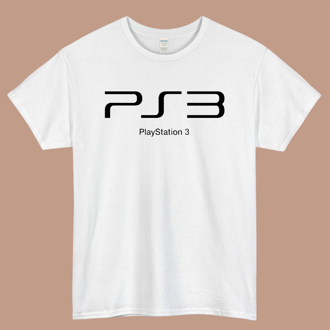 PlayStation 3 Logo Mens Unisex Short Sleeve White T-Shirt Size S-3XL