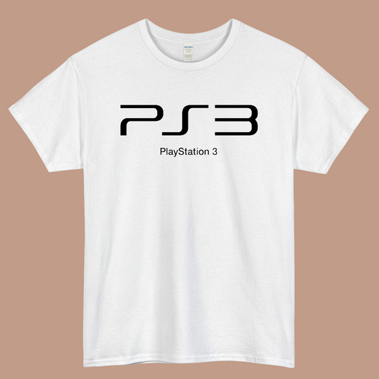 PlayStation 3 Logo Mens Unisex Short Sleeve White T-Shirt Size S-3XL