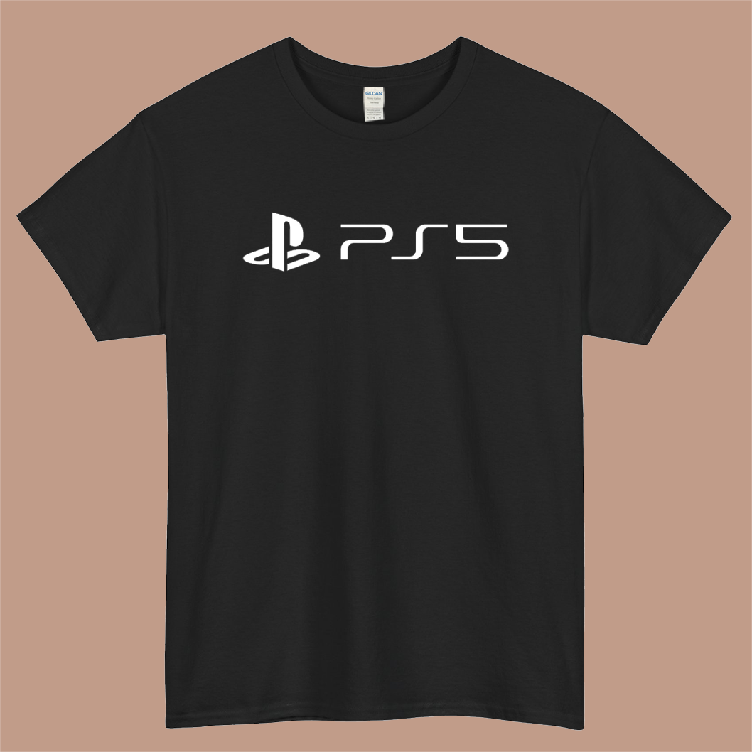 PlayStation 5 Logo Mens Unisex Short Sleeve Black T-Shirt Size S-3XL