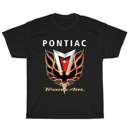 Pontiac Firebird Trans Am Logo Mens Unisex Short Sleeve Black T-Shirt Size S-3XL