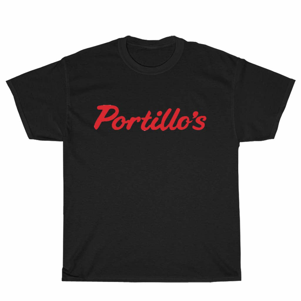 Portillo's Hot Dog Food Logo Men's Unisex T Shirt Size S to 3XL